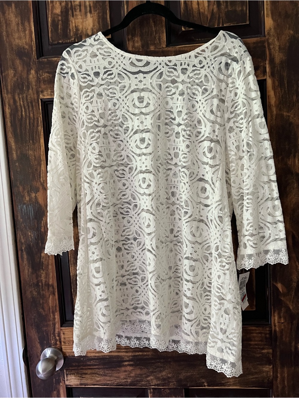 Alfani white Lace Tunic Top